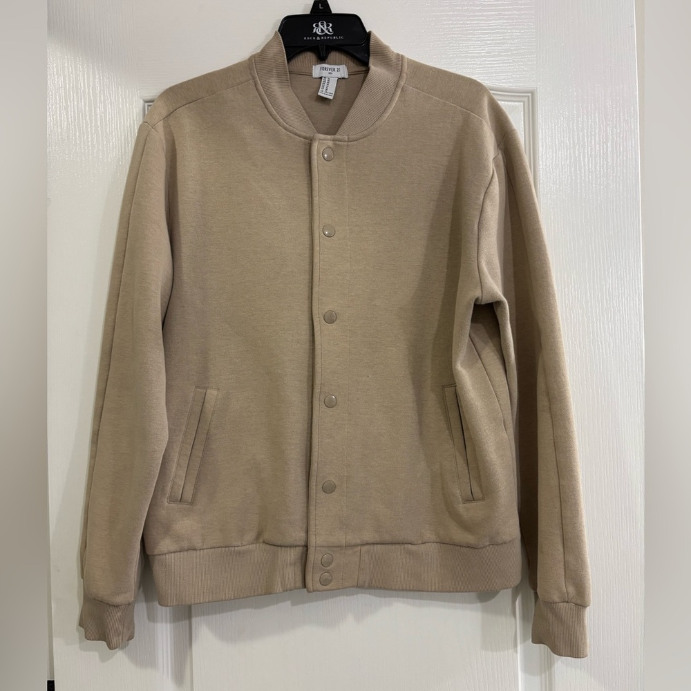 Forever 21 Tan Bomber Jacket, Men’s Medium